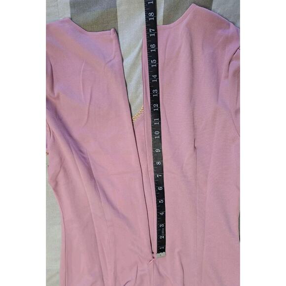 Women‎ Dress Lace V Neck Ruffle Sleeve Casual Short Mini Dress Pink Size S - Picture 8 of 11